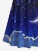 Glitter Galaxy Star Moon Cloud Print Plus Size Matching Hawaii Beach Outfit For Couples -  