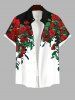 Floral Leaf Vine Colorblock Print Plus Size Matching Hawaii Beach Outfit For Couples -  