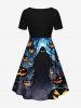 Halloween Costume Pumpkin Wizard Tree Midnight Print Plus Size Matching Set For Couples -  