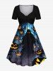 Halloween Costume Pumpkin Wizard Tree Midnight Print Plus Size Matching Set For Couples -  