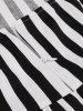 Striped Print Halter Tie Zipper Vintage Dress -  