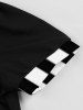 Stripes Print Buttons Shirt Collar Vintage Dress With Belt -  