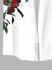 Plus Size Floral Leaf Vine Colorblock Print Hawaii Button Pocket Shirt For Men -  