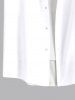 Plus Size Floral Leaves Two Tone Print Hawaii Button Pocket Shirt For Men -  