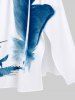 Feather Birds Paint Splatter Print Plus Size Matching Hawaii Beach Outfit For Couples -  