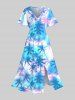 Tie Dye Ombre Tropical Coconut Tree Print Plus Size Matching Hawaii Beach Outfit For Couples -  