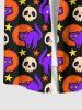 Costume D'Halloween Imprimé Chat et Lune Grande Taille Mignon pour Couples - Noir 