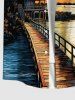 Coconut Tree Bridge Sunset Ombre Colorblock Sky Print Plus Size Matching Hawaii Beach Outfit For Couples -  