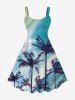 Coconut Tree Bird Ombre Light Beam 3D Print Plus Size Matching Hawaii Beach Outfit For Couples -  