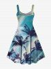 Coconut Tree Bird Ombre Light Beam 3D Print Plus Size Matching Hawaii Beach Outfit For Couples -  