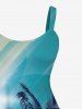 Coconut Tree Bird Ombre Light Beam 3D Print Plus Size Matching Hawaii Beach Outfit For Couples -  