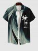 Coconut Tree Ombre Light Beam 3D Print Plus Size Matching Hawaii Beach Outfit For Couples -  