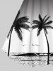 Ombre Colorblock Coconut Tree Sea Print Plus Size Matching Hawaii Beach Outfit For Couples -  