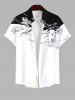 Floral Leaves Two Tone Print Plus Size Matching Hawaii Beach Outfit For Couples -  
