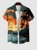 Colorful Cloud Coconut Tree Sea Beach Print Plus Size Matching Hawaii Beach Outfit For Couples -  