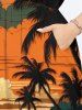Colorful Cloud Coconut Tree Sea Beach Print Plus Size Matching Hawaii Beach Outfit For Couples -  