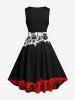 Halloween Costume Skeleton Spider Fire Flame Print Plus Size Matching Set For Couples -  
