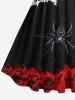 Halloween Costume Skeleton Spider Fire Flame Print Plus Size Matching Set For Couples -  