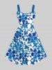 Ombre Floral Leaves Print Plus Size Matching Hawaii Beach Outfit For Couples -  