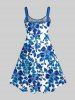 Ombre Floral Leaves Print Plus Size Matching Hawaii Beach Outfit For Couples -  