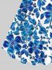 Ombre Floral Leaves Print Plus Size Matching Hawaii Beach Outfit For Couples -  
