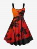 Coconut Tree Ombre Sky Print Plus Size Matching Hawaii Beach Outfit For Couples -  