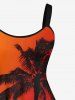 Coconut Tree Ombre Sky Print Plus Size Matching Hawaii Beach Outfit For Couples -  