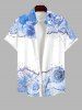 Watercolor Tie Dye Ombre Rose Flower Print Plus Size Matching Hawaii Beach Outfit For Couples -  