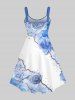 Watercolor Tie Dye Ombre Rose Flower Print Plus Size Matching Hawaii Beach Outfit For Couples -  