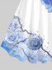 Watercolor Tie Dye Ombre Rose Flower Print Plus Size Matching Hawaii Beach Outfit For Couples -  