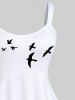 Plus Size Coconut Tree Sun Sea Bird Print Hawaii Tank Dress -  