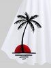 Plus Size Coconut Tree Sun Sea Bird Print Hawaii Tank Dress -  