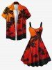 Plus Size Coconut Tree Ombre Sky Print Hawaii A Line Tank Dress -  