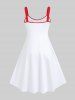 Plus Size Vintage Floral Line Snake Print Halloween Costume A Line Tank Dress -  