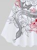Plus Size Vintage Floral Line Snake Print Halloween Costume A Line Tank Dress -  