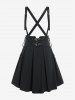 Gothic Lace Up Buckles Godet Hem A Line Suspender Skirt -  
