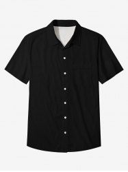 Plus Size 100% Cotton Solid Full Buttons Shirt For Men -  