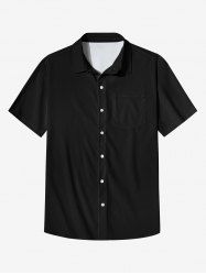 Plus Size Solid Buttons Shirt For Men -  