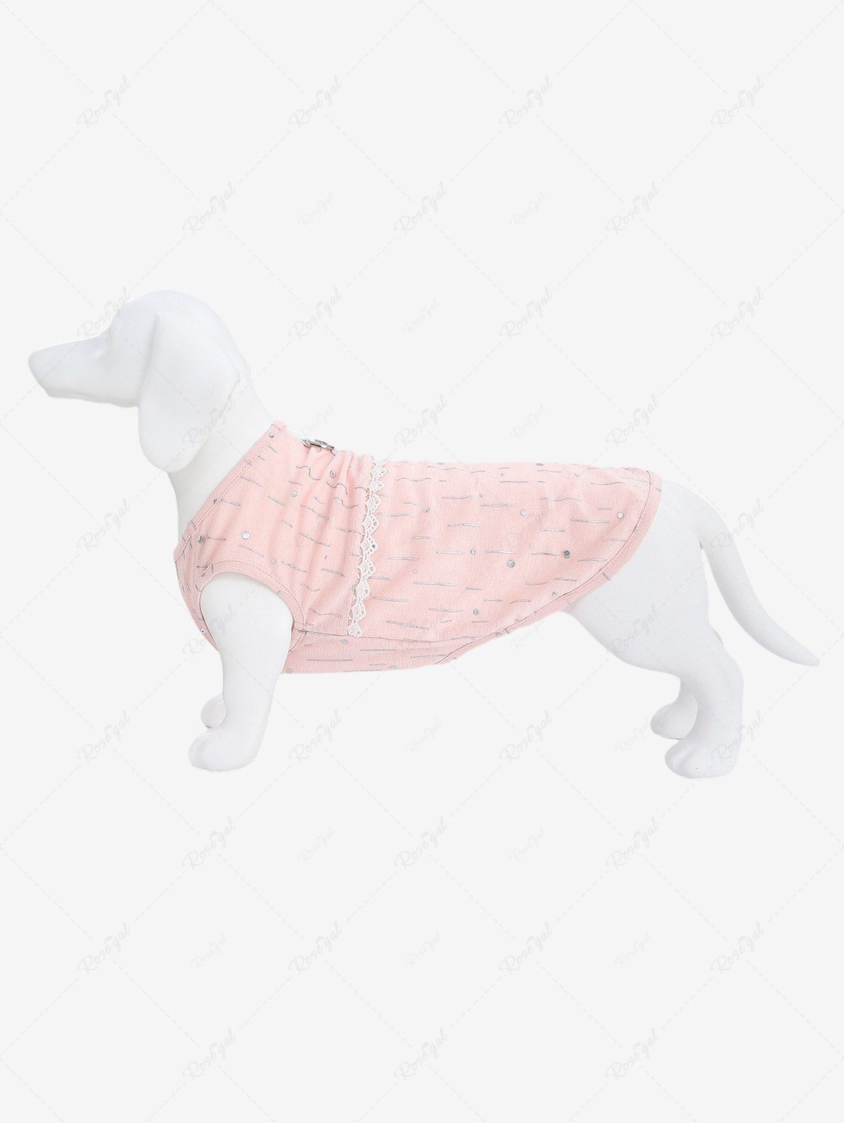 Discount Pet's Crochet Trim Glitter Line D-Ring Vest  
