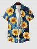 Oil Painting Sunflowers Sea Swirls Print Plus Size Matching Hawaii Beach Outfit For Couples -  