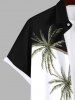 Tenue de Plage Grande Taille Mignon Contrastant Imprimé Cocotier pour la Plage - Noir 