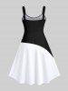 Tenue de Plage Grande Taille Mignon Contrastant Imprimé Cocotier pour la Plage - Noir 