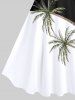 Tenue de Plage Grande Taille Mignon Contrastant Imprimé Cocotier pour la Plage - Noir 