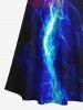 Glitter Lightning Print Plus Size Matching Hawaii Beach Outfit For Couples -  