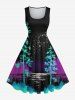 Tree Sea Moon Star Print Plus Size Matching Hawaii Beach Outfit For Couples -  
