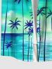 Plus Size Coconut Tree Cloud Sea Ombre Sky Print Buttons Pocket Hawaii Shirt For Men -  