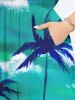 Coconut Tree Cloud Sea Ombre Sky Print Plus Size Matching Hawaii Beach Outfit For Couples -  