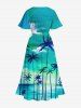 Coconut Tree Cloud Sea Ombre Sky Print Plus Size Matching Hawaii Beach Outfit For Couples -  