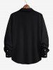 Chemise en Couleur Unie de Grande Taille avec Bouton pour Homme - Noir M