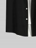 Plus Size Solid Buttons Pocket Shirt For Men -  